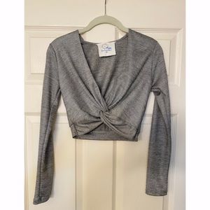 Blue life, XS, silver cropped long sleeve